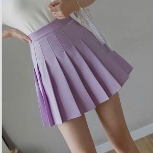 Purple Pleated Skirt